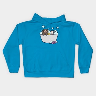 Sloth Kitty Bath Kids Hoodie